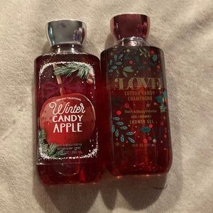 Winter candy apple and cotton candy champagne bath and body works shower gel.